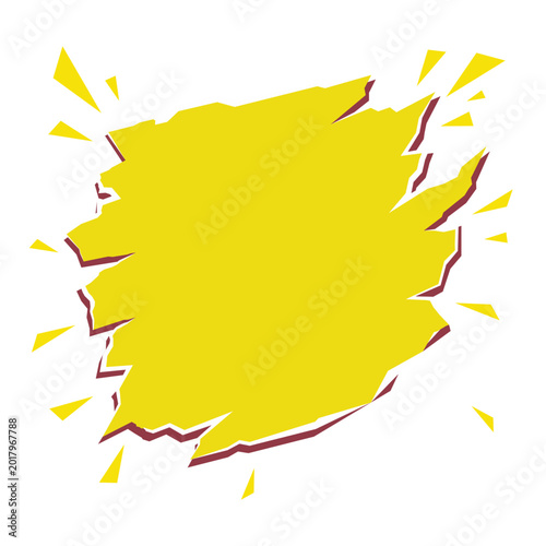 Abstract Yellow Jagged Shape with Torn Edge Effect Vector