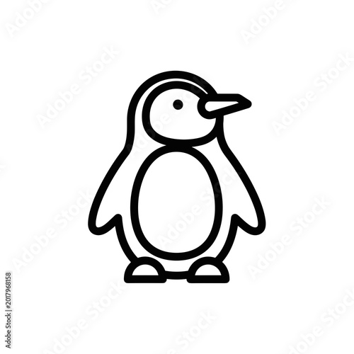 Simple Line Art Penguin Outline Icon