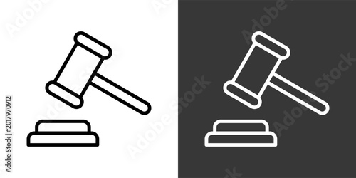 Картината върху платно Auction Black And White Multiple Style Icon Set Collection Pack Vector Illustrat