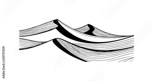 Dynamic Desert Dunes with Wave-Like Motion