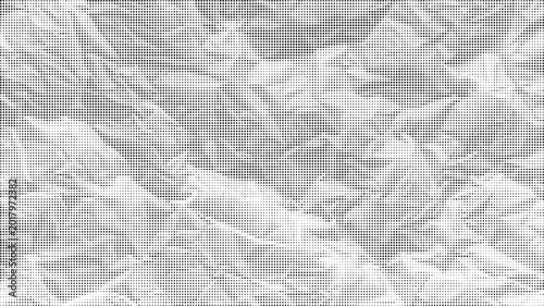 Photos A close-up view of crumpled white paper texture with a smooth transparent backgr