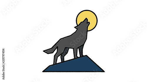 Wolf Howling at Moon
