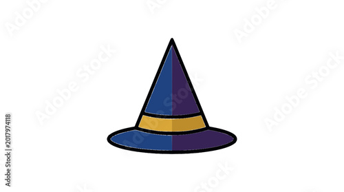 Wizard Hat Flat Vector Illustration