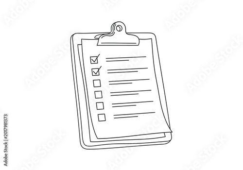 Clipboard with checklist and checkmarks hand drawn sketch clipboard checklist