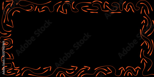 A collection of hand-drawn arrows. Different types of arrows pointing in different directions. A collection of colorful arrows.