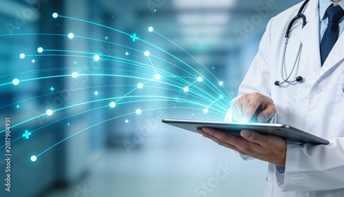 Doctor holding digital tablet