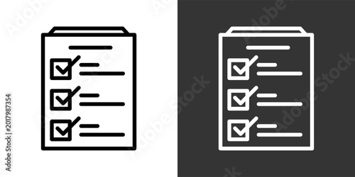 Checklist Black And White Multiple Style Icon Set Collection Pack Vector Illustration 