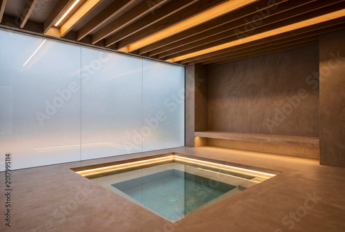 Modern Wellness Pool Interior With Calm Lighting