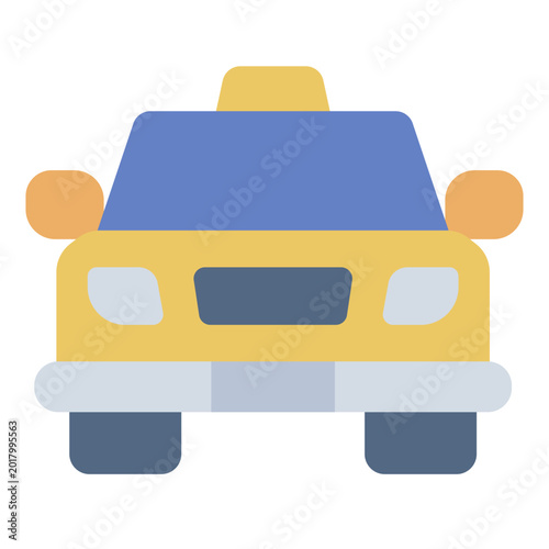 Photography yellow taxi flat icon