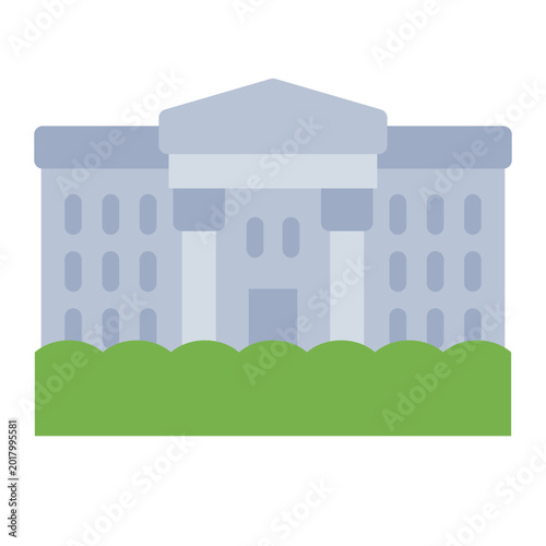 Cuadro en lienzo White House flat icon