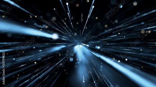 Celestial Passage: An ethereal, abstract digital rendering of cosmic energy, featuring luminous streaks that converge toward an invisible point, evoking a sense of interstellar travel.