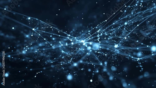 Digital Universe: A captivating digital representation of a network of interconnected nodes and lines, illustrating the vastness and complexity of the digital realm.