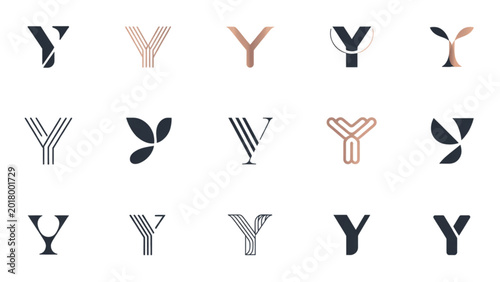 Bild auf Leinwand Set of colorful medical y chromosome icons in various styles and orientations Ve