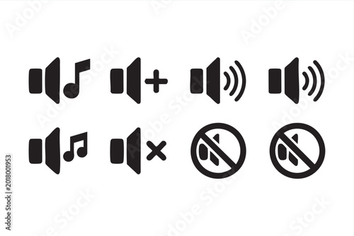 Tableau sur toile Minimal Audio Interface Icons for Web Apps Buttons and Multimedia Controls
