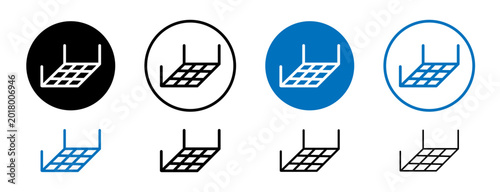 Schilderij op canvas Ceiling frame icons set in black and blue colors on white background
