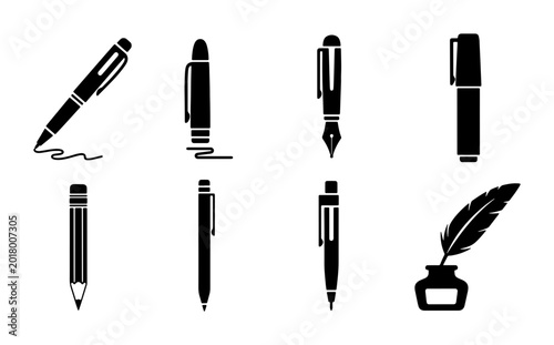 Foto Writing Instruments Collection: Ballpoint Pens, Fountain Pens, Pencils, and Feat