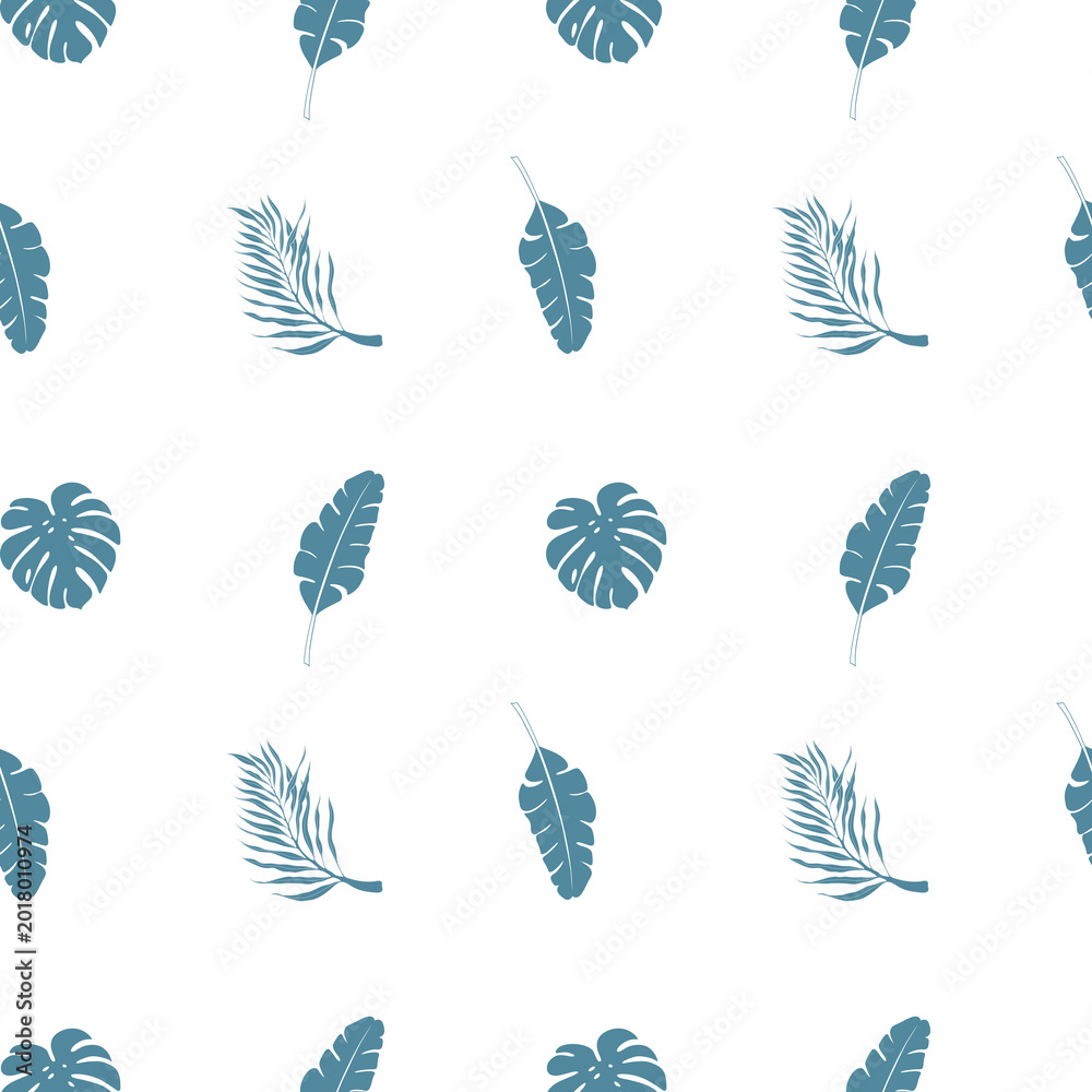 Obraz premium Seamless pattern with palm leaves