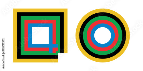 Abstract wavy stripes of Olympic games colors. vector illustration