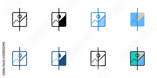 Tableau sur toile Noise reduction icons set multiple style collection