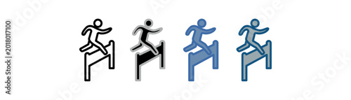 
Hurdle icon set multiple style collection with design of people jumping over hurdles