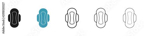 Feminine hygiene pad icon in flat style. Basic vector symbol illustration