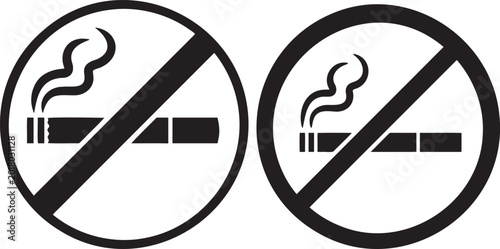 Tableau sur toile No smoking signs cigarette prohibition symbol.