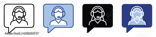 Free Download Customer support representative icon set for various online assistance and communication services - GFXLoad