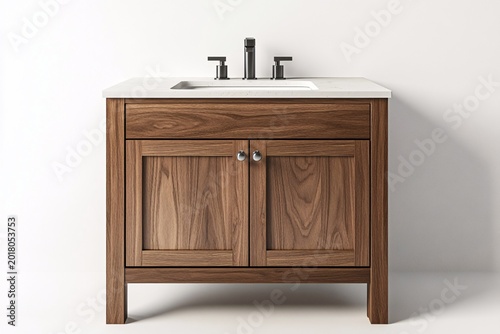 wooden cabinet isolated on white