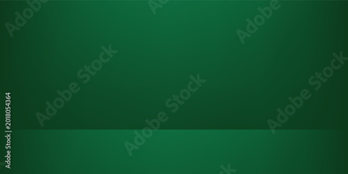Photos Deep green gradient background, empty studio room illustration.