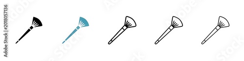 Bild auf Leinwand Woman inclined makeup brush vector icon set for UI designs
