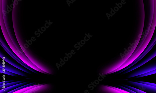 Canvas-taulu Abstract futuristic background with blurry glowing wave and neon transparent shapes