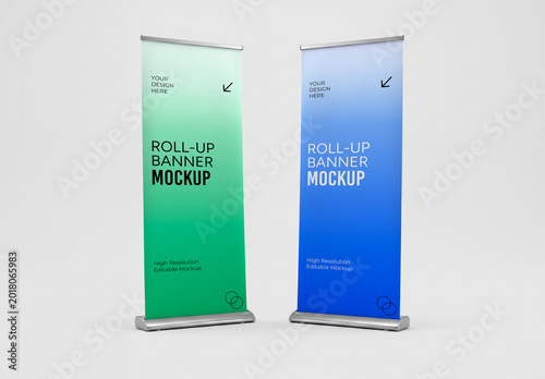 Two Roll Up Banner Mockup