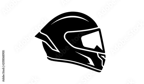 Fotografia Motorcycle Racing Helmet Symbol Icon Set Vector Illustration for Motorsport Safe