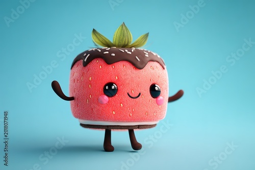 strawberry on a blue background