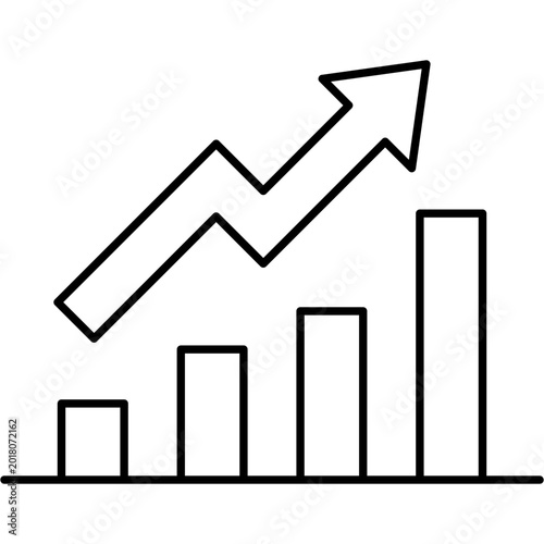 Line Art Market Trends Icon