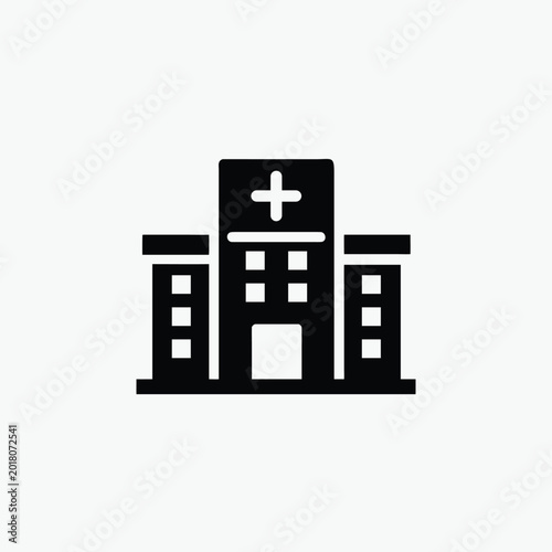 hospital vector icon silhoutte vector template