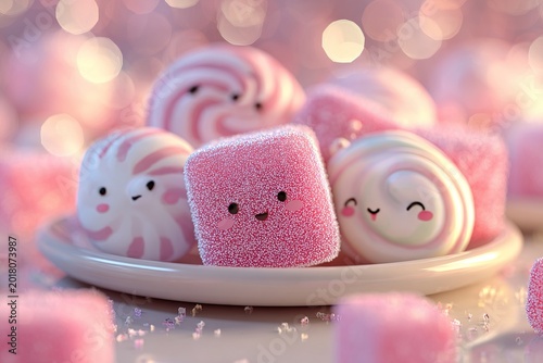 cute cartoon style 3d suger candy 