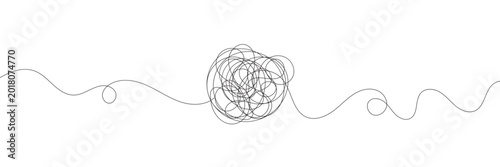 Canvas Print Hand-Drawn Scribbles of Tangled Intertwined Lines in Different Shapes and Size