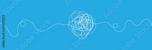 Εκτύπωση καμβά Hand-Drawn Scribbles of Tangled Intertwined Lines in Different Shapes and Size