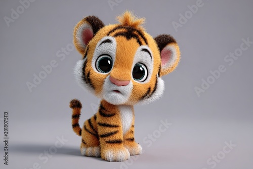 toy tiger on white background