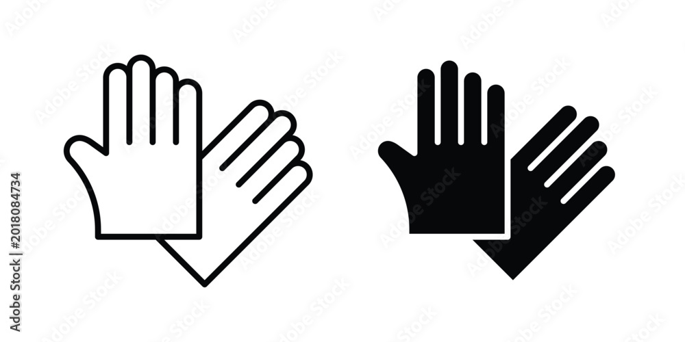 Fototapeta premium Gloves icon series in black