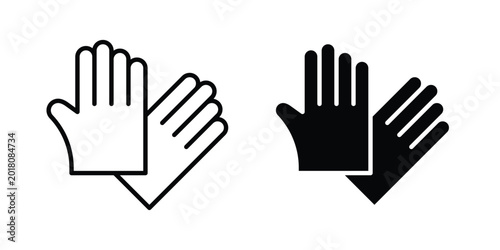 Tableau sur toile Gloves icon series in black