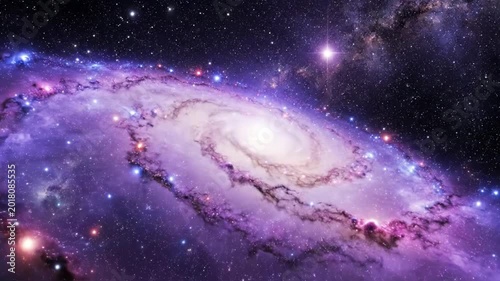 A stunning, vibrant image showcases a spiral galaxy swirling amidst a backdrop of countless stars and cosmic dust, highlighting the vastness and beauty of the universe.
