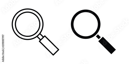 Obraz na płótnie Magnifying glass icon series in black