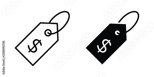 Tableau sur toile Price tag icon series in black