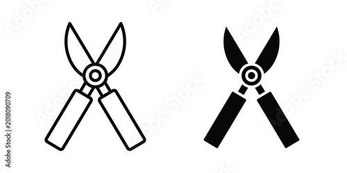 Foto Pruning shears icon series in black