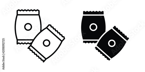 Εκτύπωση καμβά Snacks icon series in black