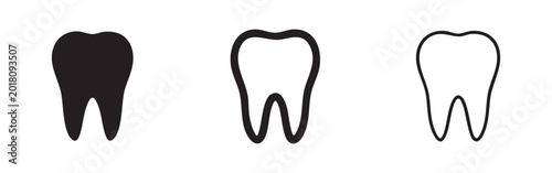 Bild auf Leinwand Molar Tooth Icon Set for Dental Care and Oral Hygiene