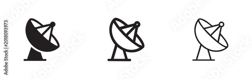 Bild auf Leinwand Satellite Dish Icon Set - Vector Communication and Radar Symbols