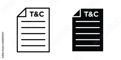 Quadro su tela Terms and Conditions icon series in black